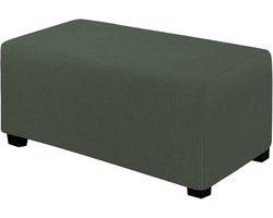 Ottomaanse Hoes - Poef Cover - Meubels Beschermen - Zachte Stretch Stof - Grote Maat - Olijfgroen