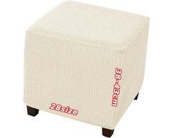 Ottomaanse Hoes Voor Hocker Beschermer Ottoman Cover Footstool Covers, Rekbaar Fluweel Jacquard, Elastische Bodem Wasbaar, Op Maat Gemaakt, Beschermhoes voor Vierkante Voetenbank(1960,45 x 45 cm 18 x