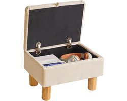 Ottomaanse met opslag - Kleine Voetsteun - Beige - 40,6 x 30,5 x 24,1 cm