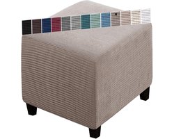 Ottoman Hoes - Poef Overtrek - Meubels Beschermen - Zachte Stof - XXL 85-111cm - Saliegroen