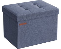 Ottoman Opbergkruk - Opbergbank - Voetensteun - Imitatielinnen - MDF - Schuim - 31cm x 41cm x 31cm