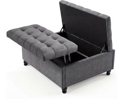 Ottomane - 36" grote vierkante opbergottomane - multifunctionele voetsteun met opbergruimte - voor de woonkamer en slaapkamer - 90×90×45 cm - grijs