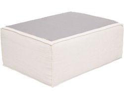 Ottomane/accessoires voor bank MCW-O54, voetenbankje, recamier, chaise longue, stof/textiel 300 g/m² 38x97x70 cm ~ crème