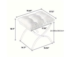 Ottomansstoel – Fauteuil – Lounge Stoel – Accentstoel – Leesstoel – Met Voetensteun & Armleuningen – Ruimtebesparend & Soft Comfort – Zwart/Neutraal
