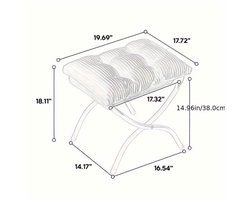 Ottomansstoel – Fauteuil – Lounge Stoel – Accentstoel – Leesstoel – Met Voetensteun & Armleuningen – Ruimtebesparend & Soft Comfort – Zwart/Neutraal