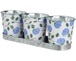 OttoSimon bloempot zink buiten 10 cm set van 3 plantenpotten.