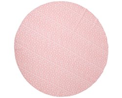 OttoSimon tafelkleed textiel roze rond 160 cm bloemen decoratie.
