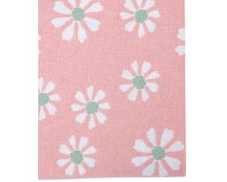 OttoSimon tafelloper katoen roze bloemen 50x140 cm tafeltextiel.
