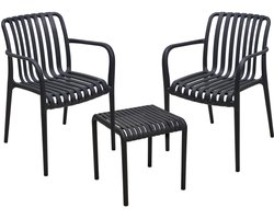 OttoSimon tuinset zwart 3-delig - tuinmeubelen set voor buiten.