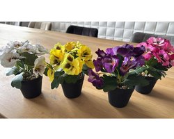 OttoSimon viooltje speelgoed bloem in plastic pot 21cm multicolor decoratie.