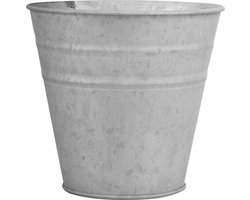 Oud zinken emmertje/bloempot zilver 9 cm - Zinken emmertjes - Bloememmertje - Decoratie emmer