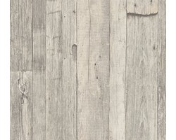 OUDE HOUTEN PLANKEN BEHANG | industrieel - Grijs Beige Crème - A.S. Création Elements 2