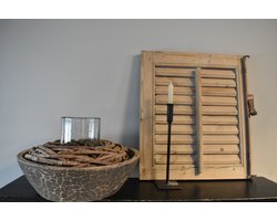 Oude houten schaal Ø 47 cm - Oude grote geleefde verweerde houten schaal - Authentieke Nepalese houten schaal - sober robuust landelijk (11)