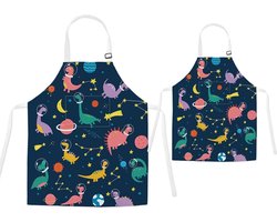 Ouder-kind schorten met zak, schattige bijpassende schorten voor kinderen en volwassenen, verstelbare nekgesp, ouder-kind schorten voor artiesten, baas, bakken, koken