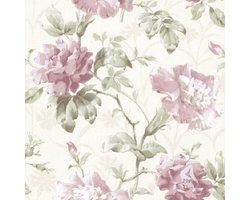 Oudrose engelse bloemen behang fd21002