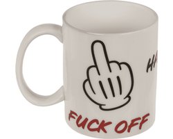 Out of the Blue Mok – Grappige mok met tekst F*ck Off – Keramieken koffiemok – Leuk als cadeau