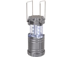 Out of the Blue Stormlantaarn - zilver - uitschuifbaar - 7 x 21 cm - retro campinglamp - batterijen