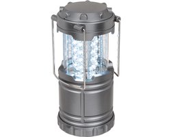 Out of the Blue Stormlantaarn - zilver - uitschuifbaar - 8 x 25 cm - retro campinglamp - batterijen