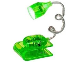 Out of the Green leeslampje - groen - op klem - 4 cm - incl batterijen