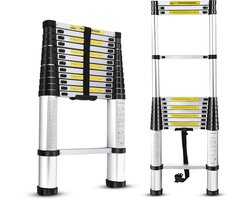 Outbee Telescopische Ladder - Telescopische Vouwladder - 3,8 m Werkhoogte - Aluminium