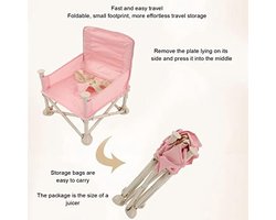 Outdoor Baby Portable High Chair - Folding Toddler Booster Seat voor Camping - Dining Table - Beach - Lawn - Tip Chair met Verwijderbare Tray en