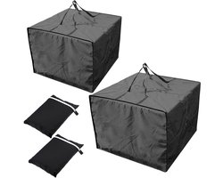Outdoor Furniture Storage Bag - Square Outdoor Garden Cushions - Waterproof Oxford Chair Covers voor Meubels - Sofa Cushions (2 Pcs - Black)