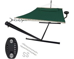 Outdoor Hammock with Frame and Table for Garden, Pool, and Balcony - Large Hammock for 2 People with Stand and Side Table - 200 kg Load Capacity