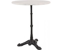 Outdoor Living - Bistrotafel met 60 cm rond marmer tafelblad kleur wit