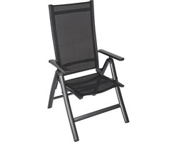 Outdoor Living® "Carino" Tuinstoel - Inklapbaar en Verstelbaar - 5 standen - Zwart