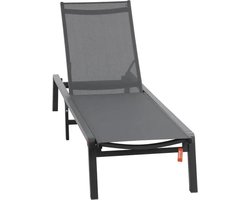Outdoor Loungestoel - Opvouwbare Ligstoel - Loungestoel Tuin - Zonnebank - Terras en Zwembad Lounge - Verstelbare Rugleuning - Tuin Opvouwbare Stoel - 17.64 lbs - Donkergrijs