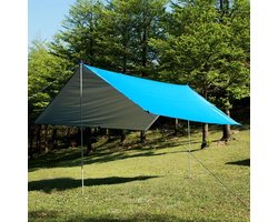 Outdoor luifel tent strand pergola mat schaduw waterdicht zonnebrandcrème zilver gecoat ultralight aarde doek (blauw)