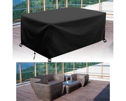 Outdoor Meubelhoezen Waterdicht 250x90x75cm/LxBxH 420D Stevige Zwarte Oxford-stof Tuinbankhoes Terras Rotan Meubelhoezen met Sluitbandjes en Trekkoord