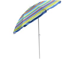 Outdoor Parasol Madrid - D180 cm - multicolor - strepen - inklapbaar - zomer - met draagtas