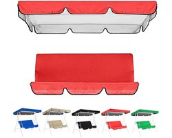 Outdoor Patio Swing Luifel en 3-zits Vervanging Cover Set, 2 & 3-zits Tuin Swing Seat Luifel Cover, Alleen voor Swing Stoel Top Hangmat Cover Veranda Top Cove (249x185x15cm, Rood)