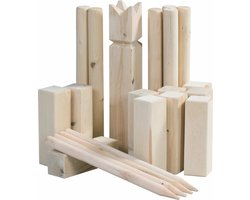 Outdoor Play Kubb spel XL -  Speelgoed - Extra grote uitvoering - Geleverd met draagzak - Inclusief spelregels