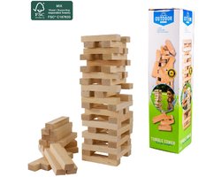 Outdoor Play stapeltoren houten spel met draagtas FSC gecertificeerd.