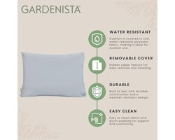 Outdoor Seat Cushion for Rattan Furniture, Garden Furniture Cushion, Water-Repellent Patio Padding, Comfortable & Light, 52 x 40 x 10 cm (Grey Back Cushion)