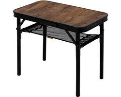 Outdoor tafel - Klaptafel camping - Buiten koken - Afneembare poten - 56x34 cm - Houtlook