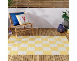 Outdoor Tapijt - Buitenkleed Vloerkleed - Buitenruimte Aankleden - Gerecycled Materiaal - 120x180 cm - Geel