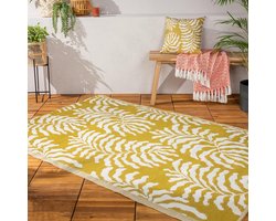 Outdoor Tapijt - Vloerkleed Buiten - Terras Aankleden - Gerecycled Materiaal - 120 x 180cm - Mosterd