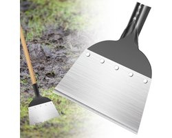 Outdoor tuin reinigingsschep: multifunctionele stalen platte schep 21 cm - voor gazon en tuin