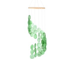 Outdoor Wind Chimes - Seashell Wind Chime - Sea Glass Wind Chime voor Buiten - Patio - Tuin Decoratie - Handgemaakte Wind Chime [Groen]