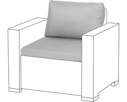 Outdoor zitkussen pads voor Keter Allibert California Rattan meubelen | Waterbestendig pad | Zacht en duurzaam polyester | Makkelijk schoon te vegen | Lichtgewicht opvulling (Grijs, 2)