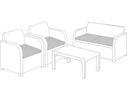 Outdoor zitkussen pads voor rotan meubels | Tuin kussens voor Keter Allibert Carolina | Waterbestendige patio meubelstoel opvulling | Licht en duurzaam | 4 stuks (4, Grijs)