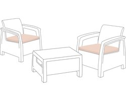 Outdoor Zitkussens voor rotan meubels, waterafstotende terrasmeubels, stoelkussens, kussens voor Keter Corfu tuinmeubelen, licht en duurzaam, 2 stuks (steen)