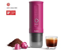 Outin - Draagbare Elektrische Espressomachine | Koffiezet apparaat voor Onderweg | Snelle Waterverwarming | Italiaans Design | Capsules & Gemalen Koffie | 20 bar | Draagbare Koffiemachine | Reis & Camping Koffiezetapparaat | 12 volt