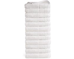 OUTLET BADTEXTIEL - set van 12 - handdoek 50x100 - wit