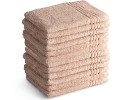 OUTLET BADTEXTIEL - set van 12 - washand 16x21 - beige