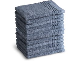OUTLET BADTEXTIEL - set van 12 - washand 16x21 - blauw