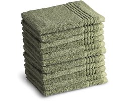 OUTLET BADTEXTIEL - set van 12 - washand 16x21 - groen